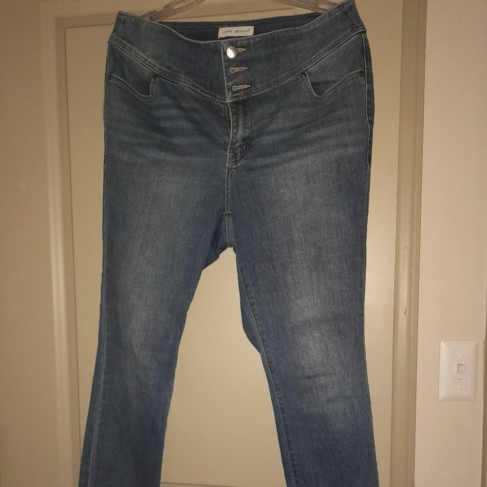 Lane Bryant High Waisted Studded Denim Jeggings Size 14